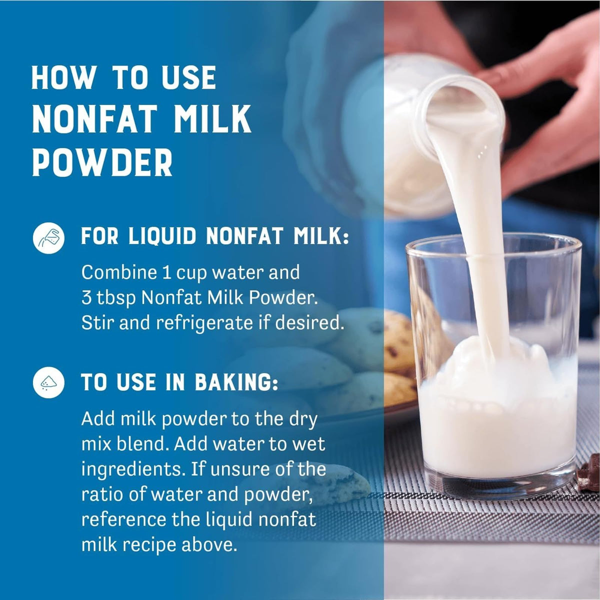 Judee's powder dissolving in water for creamy milk substitute