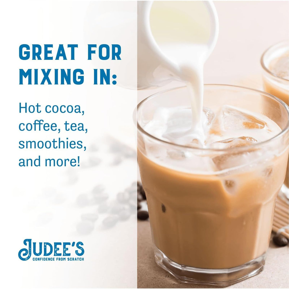 Resealable pouch of Judee's Nonfat Milk Powder preserves freshness