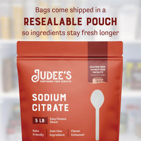 Judee's Gluten Free sodium citrate powder in resealable pouch