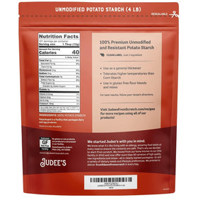 Judee's potato starch for crispy fry coating with corn-free crunch.