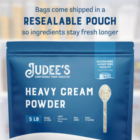 Judee's Heavy Cream Powder whisked into whipped cream for desserts.