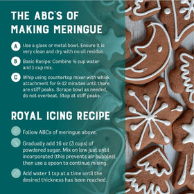 Ingredient label for Judee's meringue powder highlighting dried egg white and vanilla flavor.