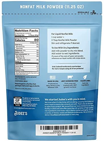 Packaging highlights gluten-free and non-GMO attributes for Judee's milk powder