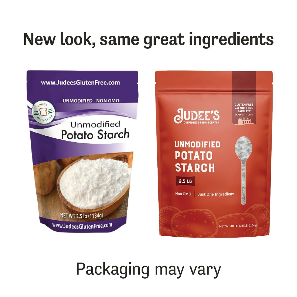 Powder texture of Judee's Potato Starch ideal for thickening sauces.