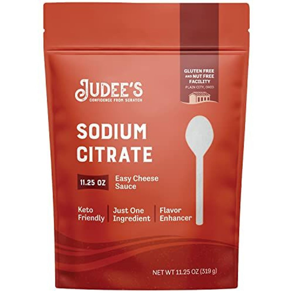 Judee's Sodium Citrate Powder bottle pour enables silky cheese sauces.