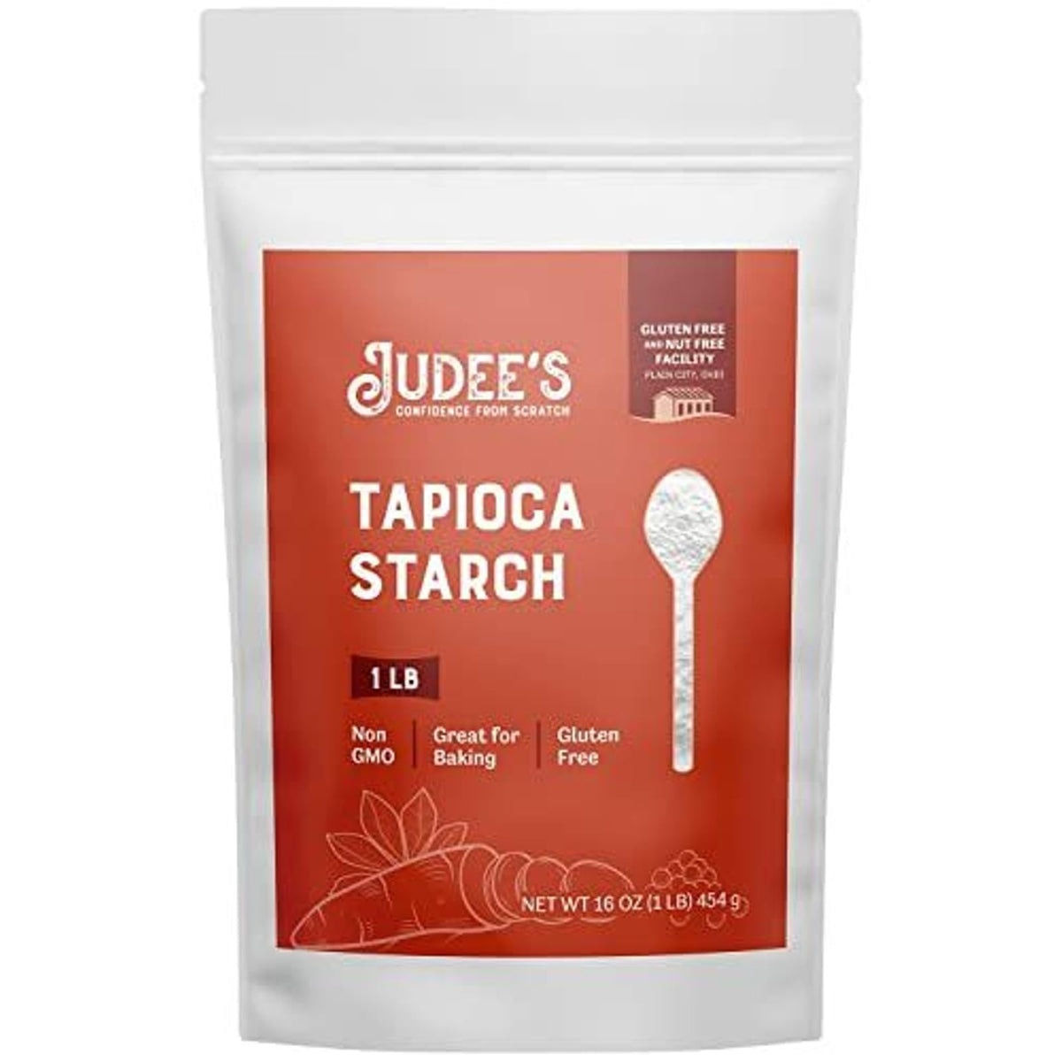 Judee's Tapioca Starch in resealable standup pouch for freshness