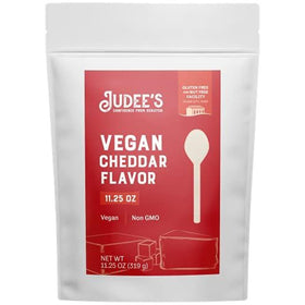 Judee's Vegan Cheddar Flavor Powder packaging front, ideal for dairy-free cooking