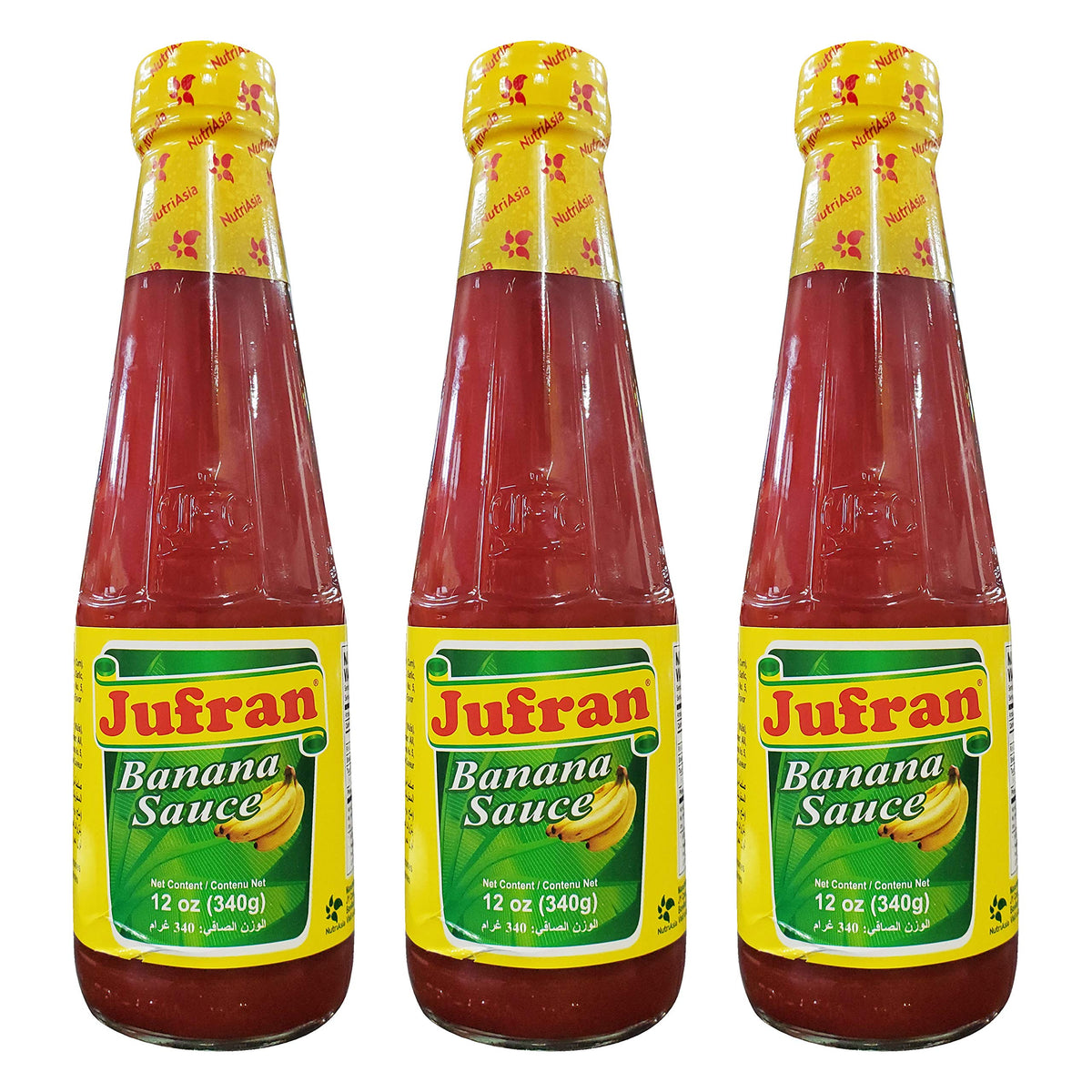 Jufran banana sauce bottle, 12 oz, a versatile topping for sandwiches and dips.