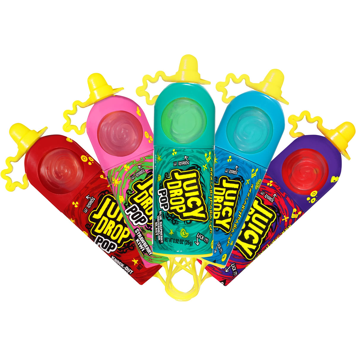 Juicy Drop shelf-stable packaging designed for pantry snacks.