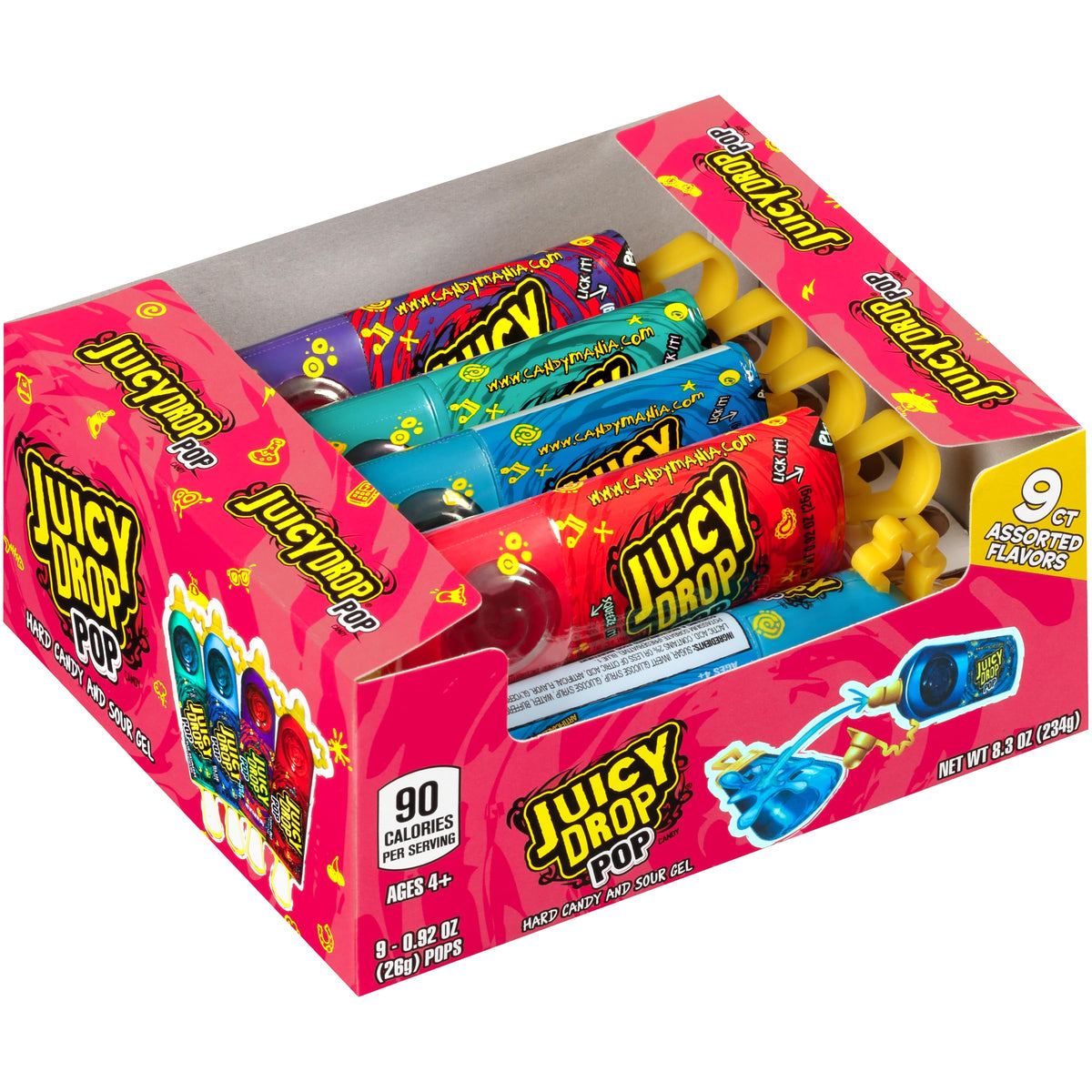 Juicy Drop lollipop individually wrapped for easy sharing.