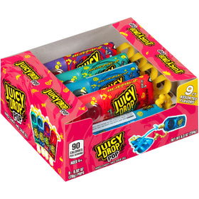 Juicy Drop lollipop individually wrapped for easy sharing.