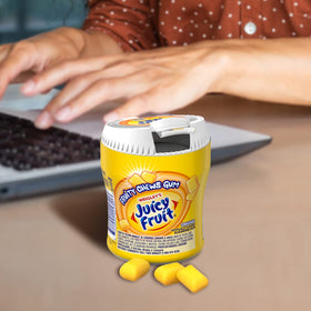 Juicy Fruit Gum desk setup, ready-to-share snack for busy days