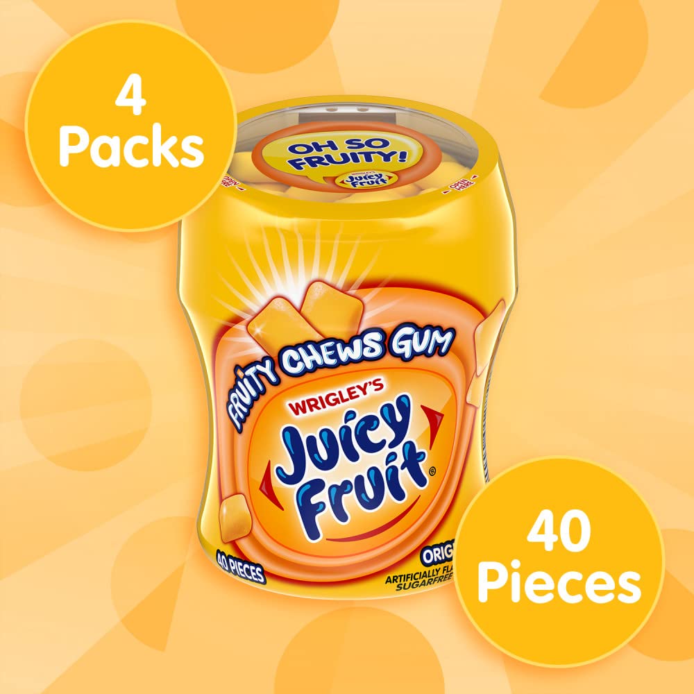 Juicy Fruit Gum four-pack bulk packaging, ideal for sharing at gatherings