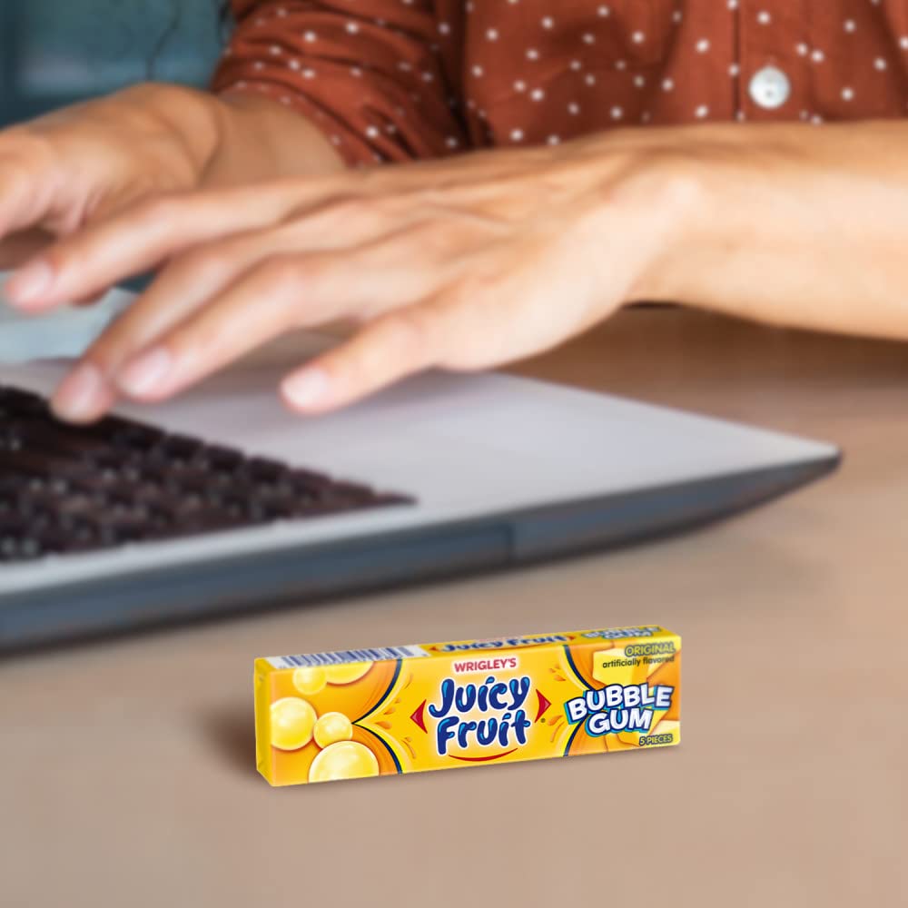 Juicy Fruit Gum pack front displays classic packaging for quick grab-and-go flavor