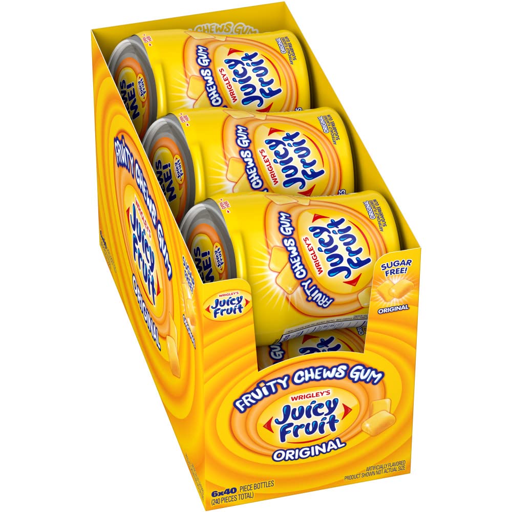 Juicy Fruit Gum six-bottle pack shot, ideal for sharing.