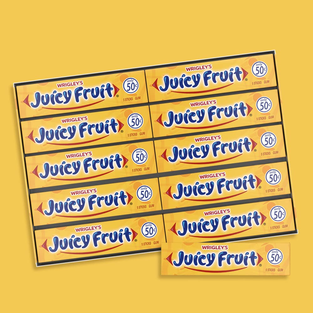 Juicy Fruit iconic sweet flavor invites a quick mood lift.