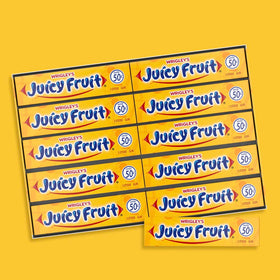 Juicy Fruit iconic sweet flavor invites a quick mood lift.