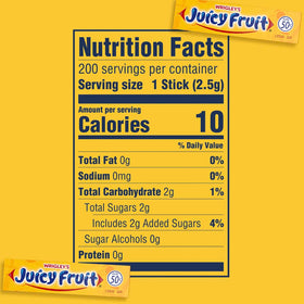 Juicy Fruit offers long-lasting flavor for anytime snacking.