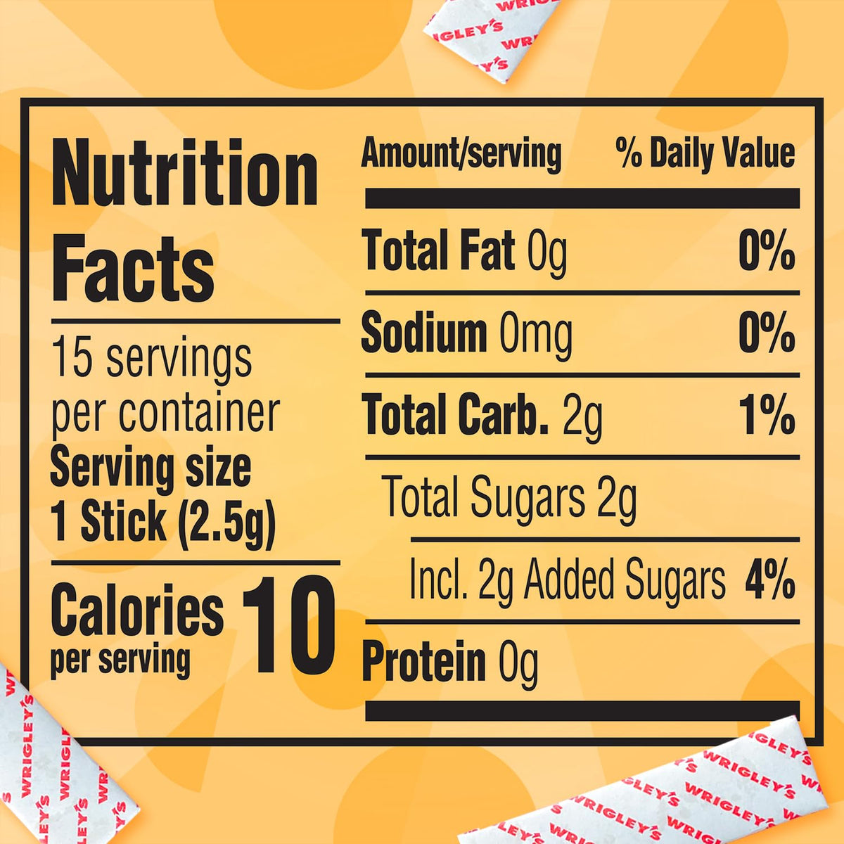 Juicy Fruit Original bubblegum foil wrap image suggesting fresh, shareable pieces