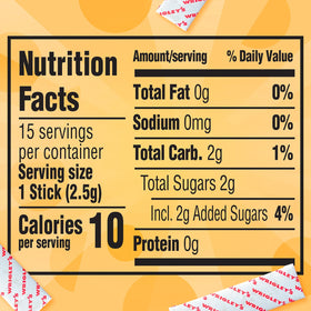 Juicy Fruit Original bubblegum foil wrap image suggesting fresh, shareable pieces