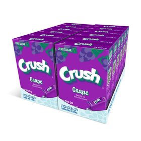 Juicy Mixes Crush grape powder drink stick close-up, highlighting sugar-free formulation and vibrant color.