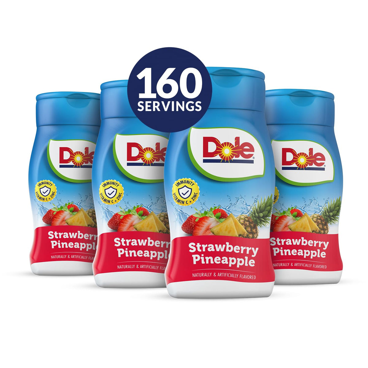 Juicy Mixes Dole Strawberry Pineapple enhancer bottle showing tropical flavor boost