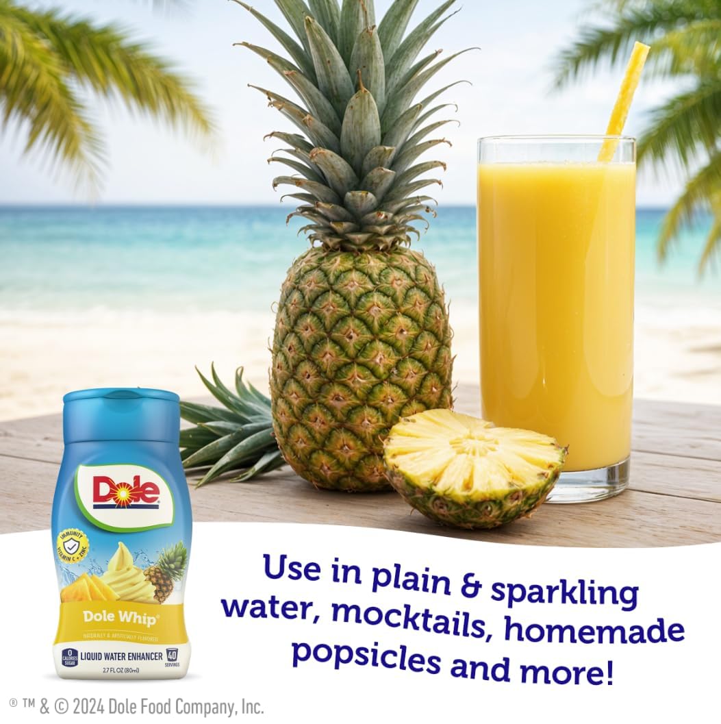 Juicy Mixes Dole Tropical Splash four-pack front view ready for refreshing beverages anywhere.