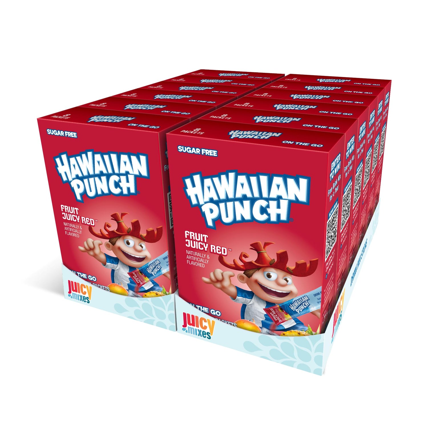 Juicy Mixes Hawaiian Punch powder drink mix 96 sticks, sugar-free and vitamin C boosted.