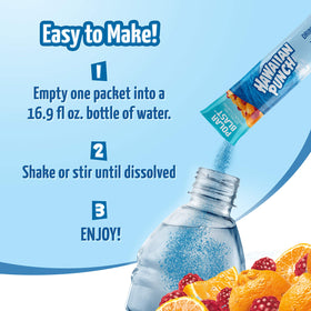Juicy Mixes Hawaiian Punch powder stick scoop, easy measurement for quick flavor boost.