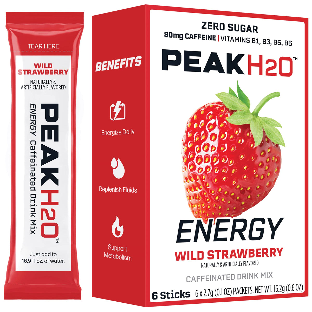 PeakH2O packet dissolving in water illustrating easy hydration for workouts