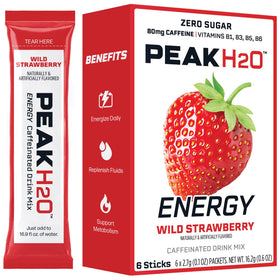 PeakH2O packet dissolving in water illustrating easy hydration for workouts