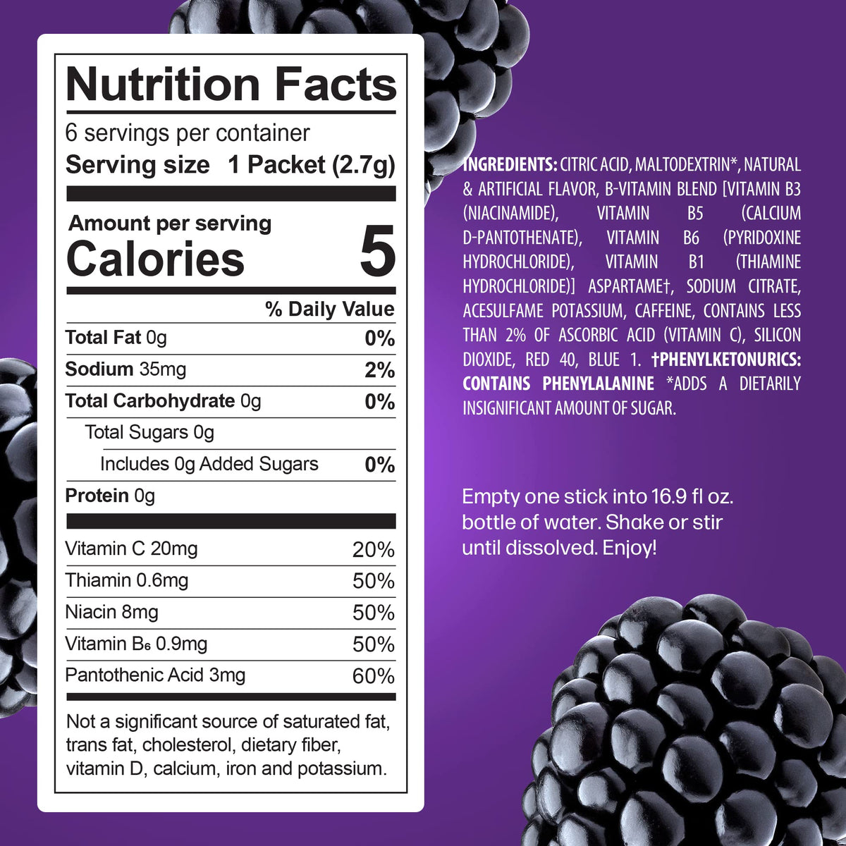 Juicy Mixes PeakH2O electrolyte packets dissolving in water for on-the-go hydration