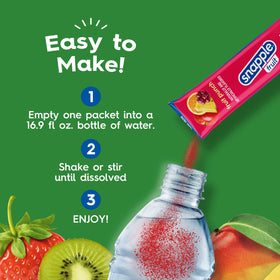 Juicy Mixes Snapple Fruit Punch sticks ready in a gym bag.