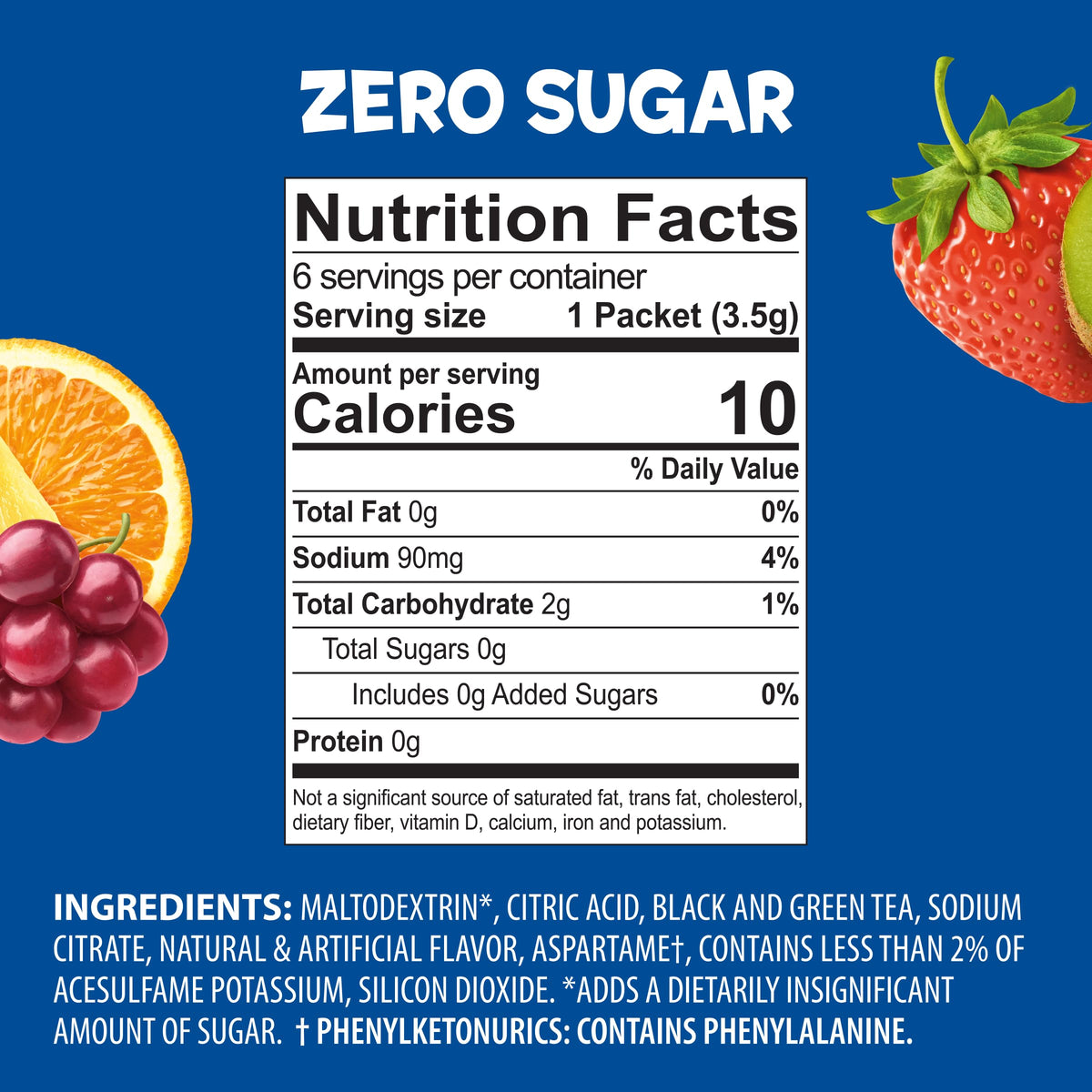 Juicy Mixes Snapple Tea Peach sticks closeup label highlights natural flavors.