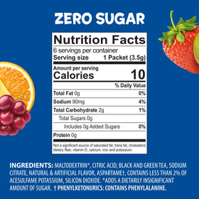 Juicy Mixes Snapple Tea Peach sticks closeup label highlights natural flavors.