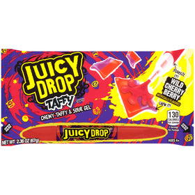Juicy Drop Taffy on-the-go dispensers illustrating portable candy moments for travel.