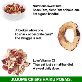 JUJUME nutrition panel notes Vitamin C content