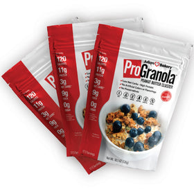 Julian Bakery ProGranola Peanut Butter Cluster packaging highlights gluten-free, grain-free protein.