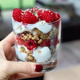 Snack-ready ProGranola Vanilla Cinnamon Cluster in a travel-friendly pack