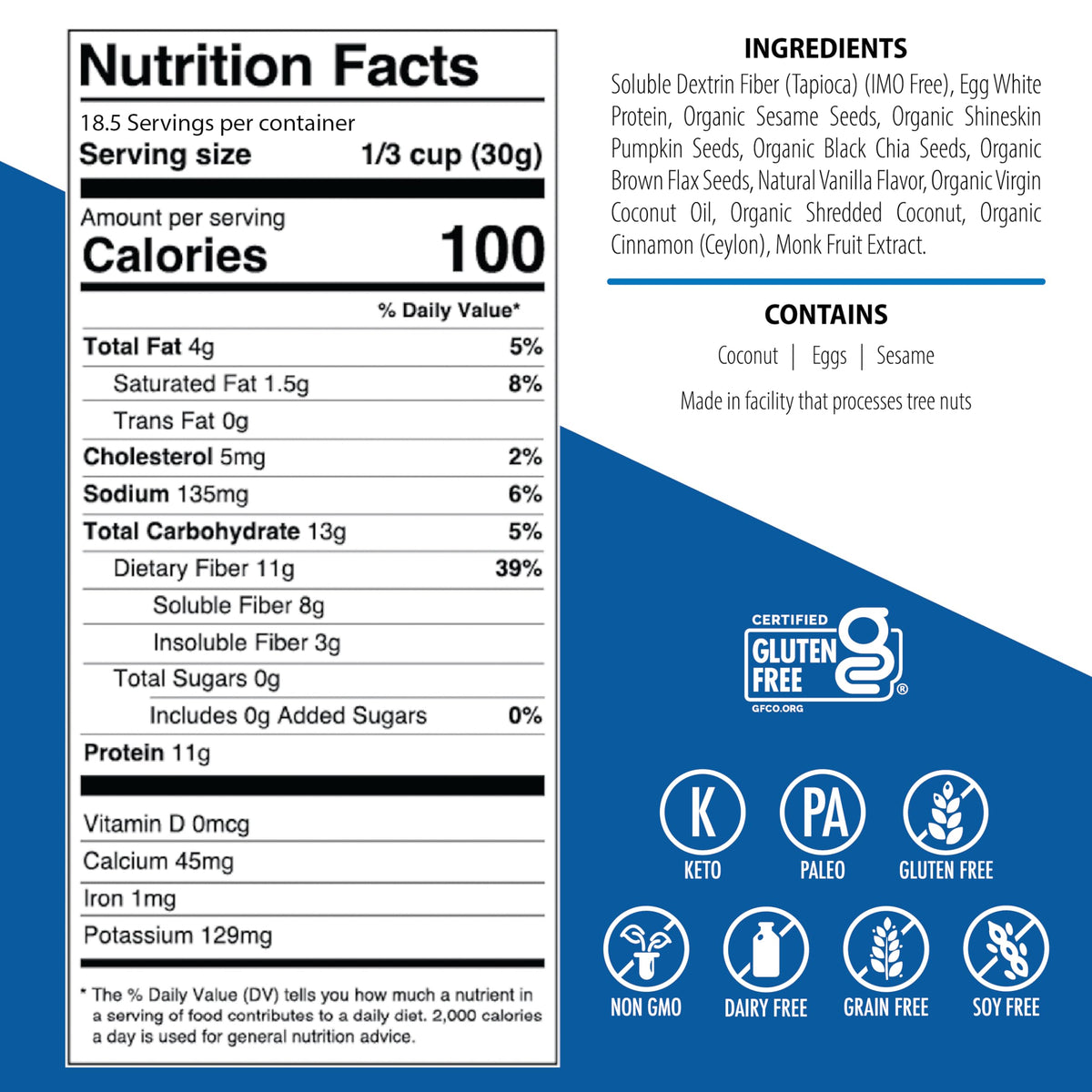 ProGranola Vanilla Cinnamon packaging shows 12g protein per serving