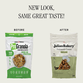 Julian Bakery ProGranola Vanilla Cluster package shot, gluten-free and grain-free packaging.