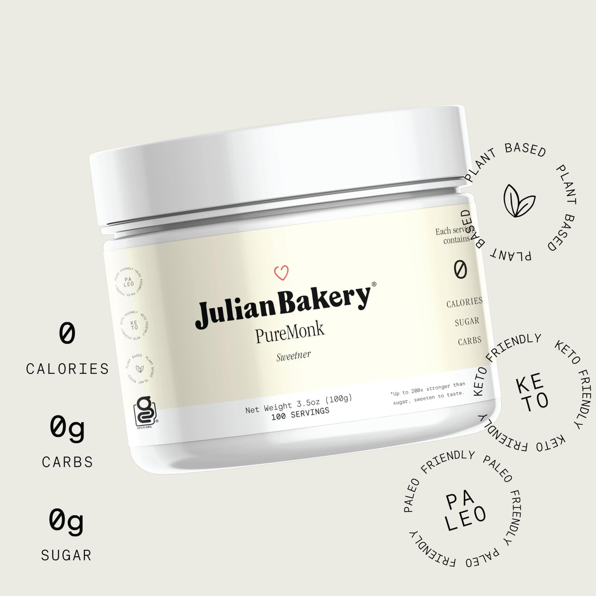 Julian Bakery Pure Monk pour-spout close-up showing easy dispensing