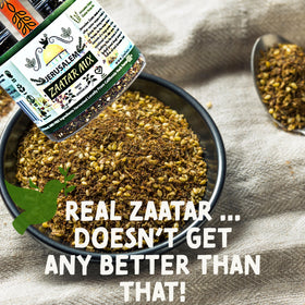 Julian's Valleys flatbread-dipping-zaatar enhances appetizers with warm aroma.