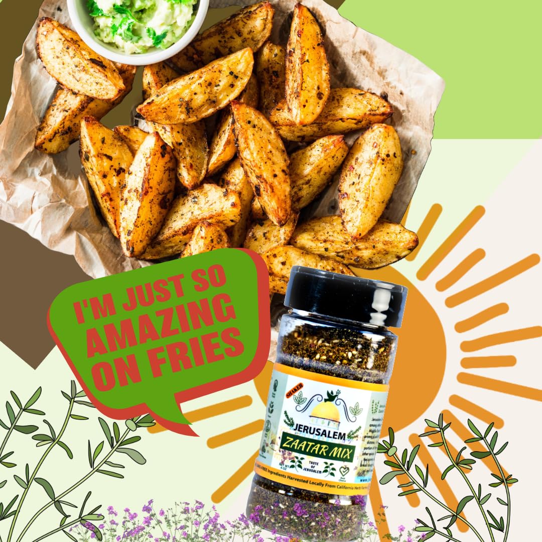 Julian's Valleys wild-thyme-zaatar delivers aromatic herbs for dips and salads.
