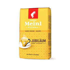 Julius Meinl Jubilaum bag front—premium packaging for fresh, flavorful coffee.