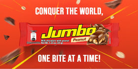 Stacked Jumbo bars display the authentic Colombian chocolate experience.