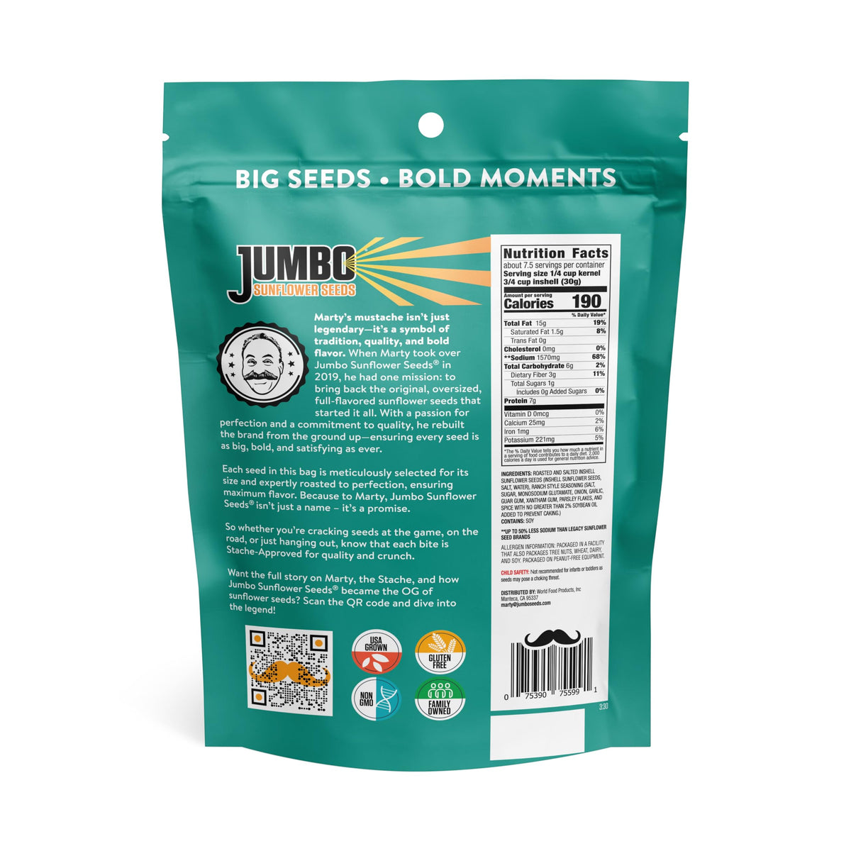 Jumbo Sunflower Seeds Ranch in a bowl: perfect on-the-go energy source.