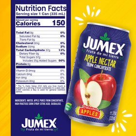 Jumex Apple Nectar in a glass, perfect base for smoothies
