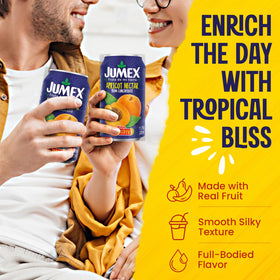 Jumex Apricot Nectar 24-pack display emphasizes bulk convenience for families