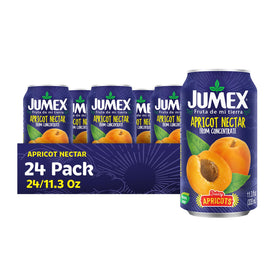 Jumex Apricot Nectar can close-up shows rich puree ideal for smoothies